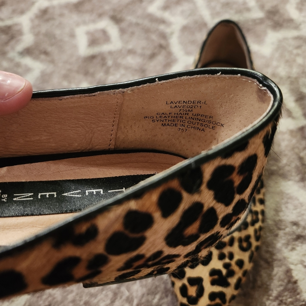 Steven By Steve Madden Calf Hair Leapord Print Point Flats 7.5 EUC - Picture 11 of 12